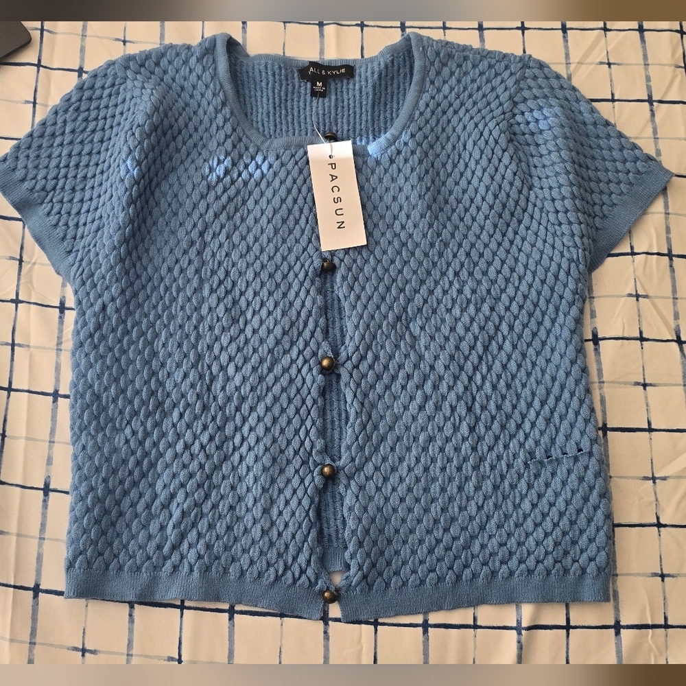 PacSun Blue Knit Cardigan